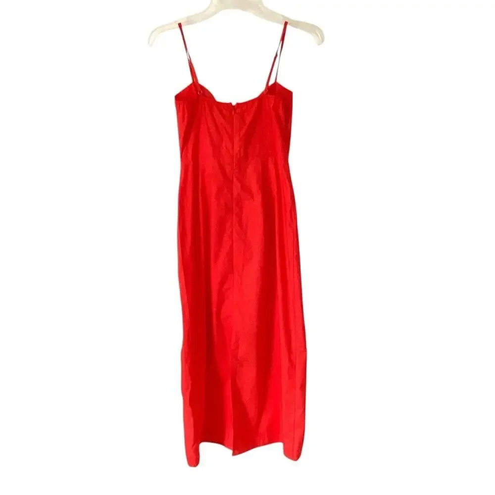 COMMENSE NWTs Embroidered Bow Detail Red Cami Midi Dress size small